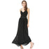 Sally Long Chiffon Cross Back Maxi Dress - Black