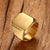 Tracy Gold Stainless Steel Square Ring - Lobby