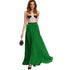 Patra Green Pleated Empire Skirt