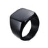 Tracy Black Stainless Steel Square Ring